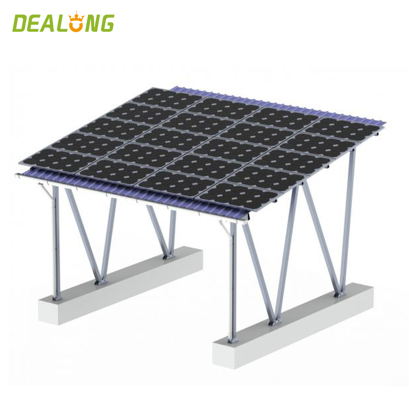 โครงสร้างการติดตั้ง Solar Carport PV พร้อมกรอบอลูมิเนียม
