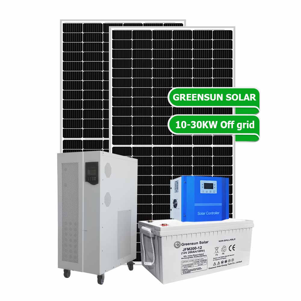 Off Grid 15kw 20kw Home Battery Storage ระบบไฟฟ้าพลังงานแสงอาทิตย์พร้อมแบตเตอรี่ลิเธียมแบตเตอรี่ตะกั่วกรด
