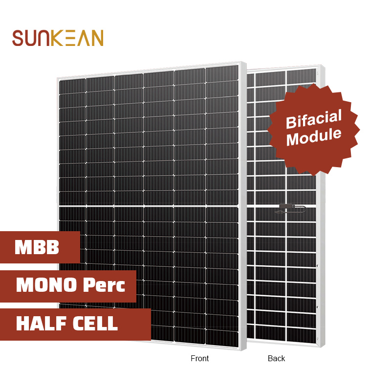 390 ~ 410W Bifacial Mono ประสิทธิภาพสูง half cut 182mm Cell Size Solar Panels