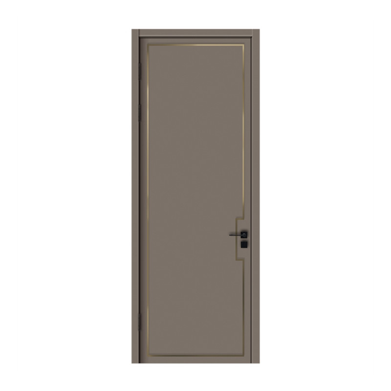 ประตูหน้าไม้สักแท้ลายไม้เมลามีนคุณภาพสูงประตูภายในห้องนอนไม้
