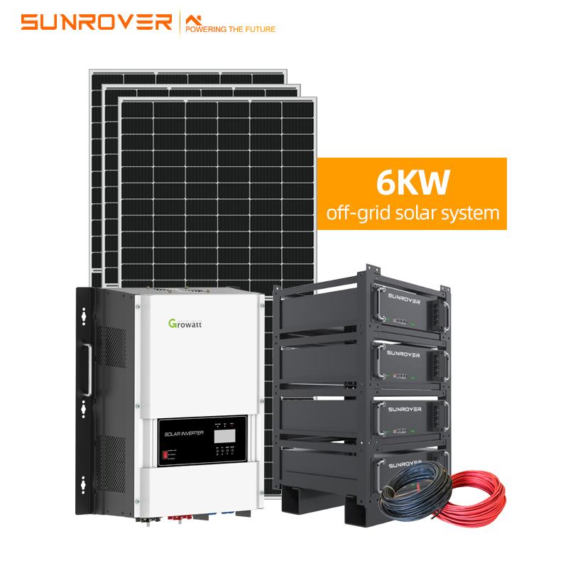 รับประกัน 25 ปี 6KW Off Grid ระบบแผงโซลาร์เซลล์พลังงานแสงอาทิตย์
