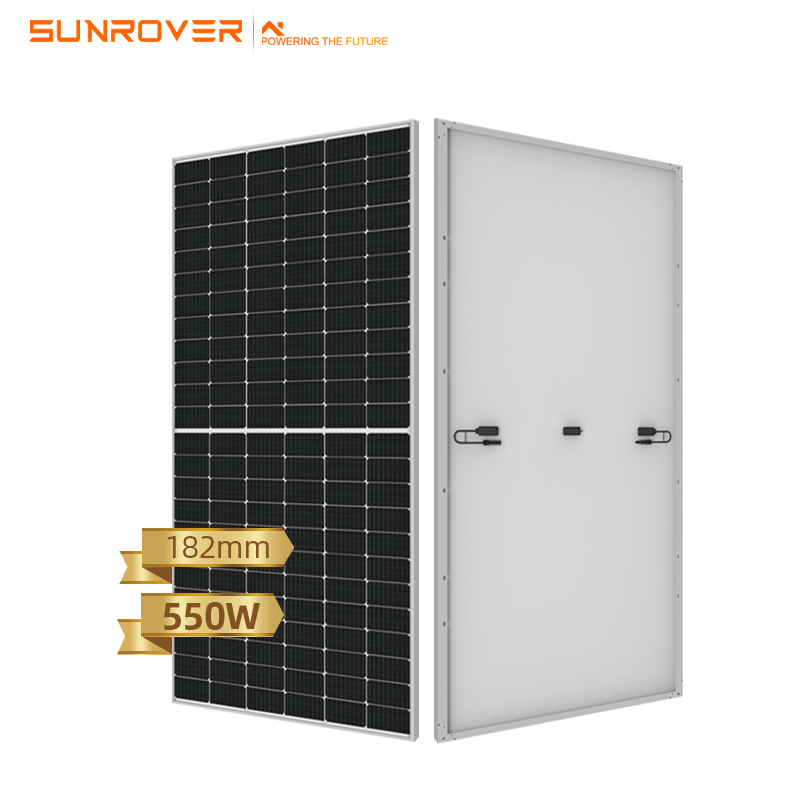 แผงเซลล์แสงอาทิตย์ Monocrystalline ประสิทธิภาพสูง 530w Solar Panel 540w 550w 555w Half Cut Solar Panels
