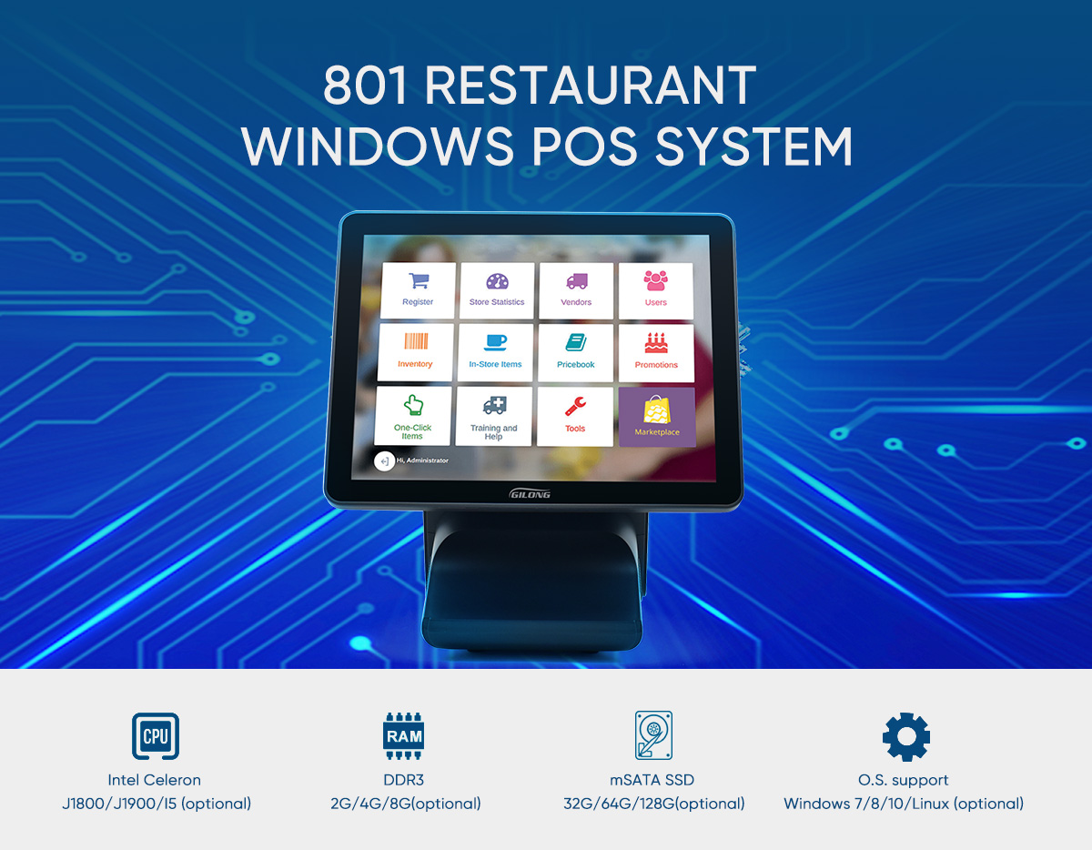 หน้าต่างร้านอาหาร pos