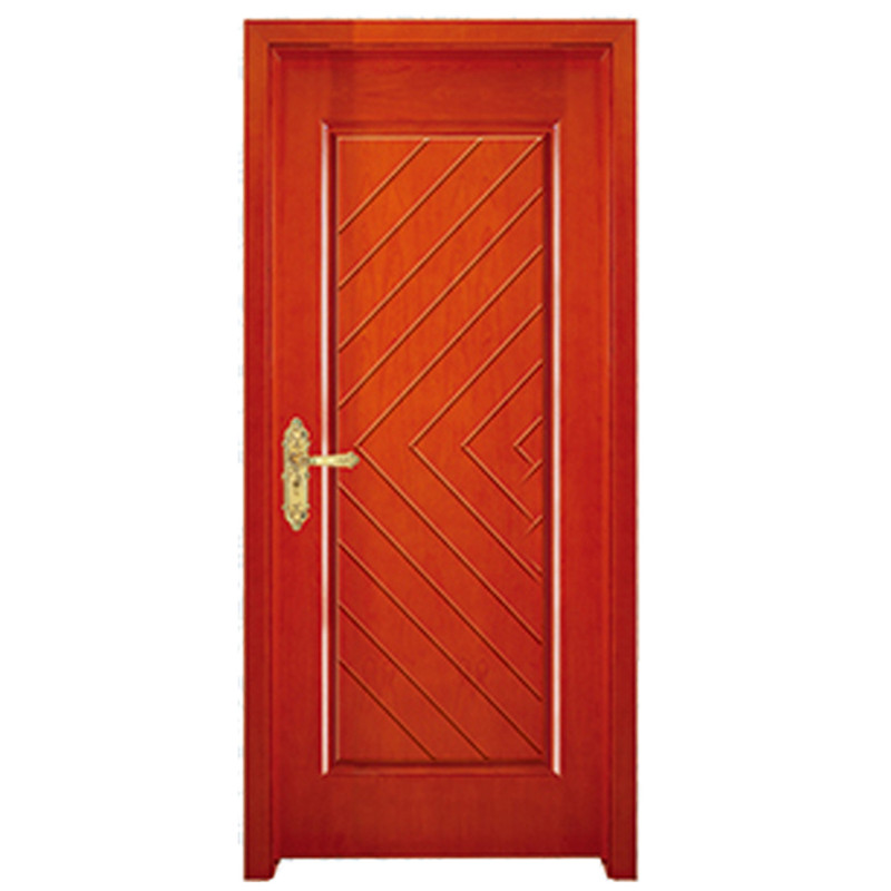 ประตูไม้ภายในคุณภาพดีธรรมชาติไม้สักประตูหลักห้องนอนประตูไม้ MDF กันเสียง
