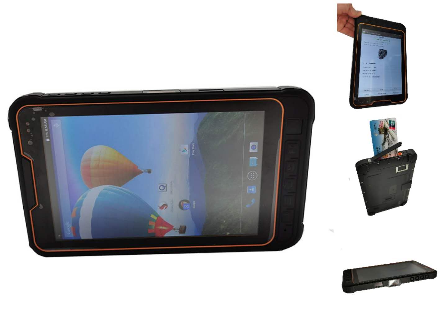 IP68 ชิปอ่านไบโอเมตริกซ์ Android ที่ทนทานแท็บเล็ตสมาร์ทการ์ดแท็บเล็ต PDA
