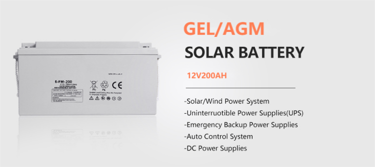 Deep Cycle 12V 200Ah GEL แบตเตอรี่พลังงานแสงอาทิตย์