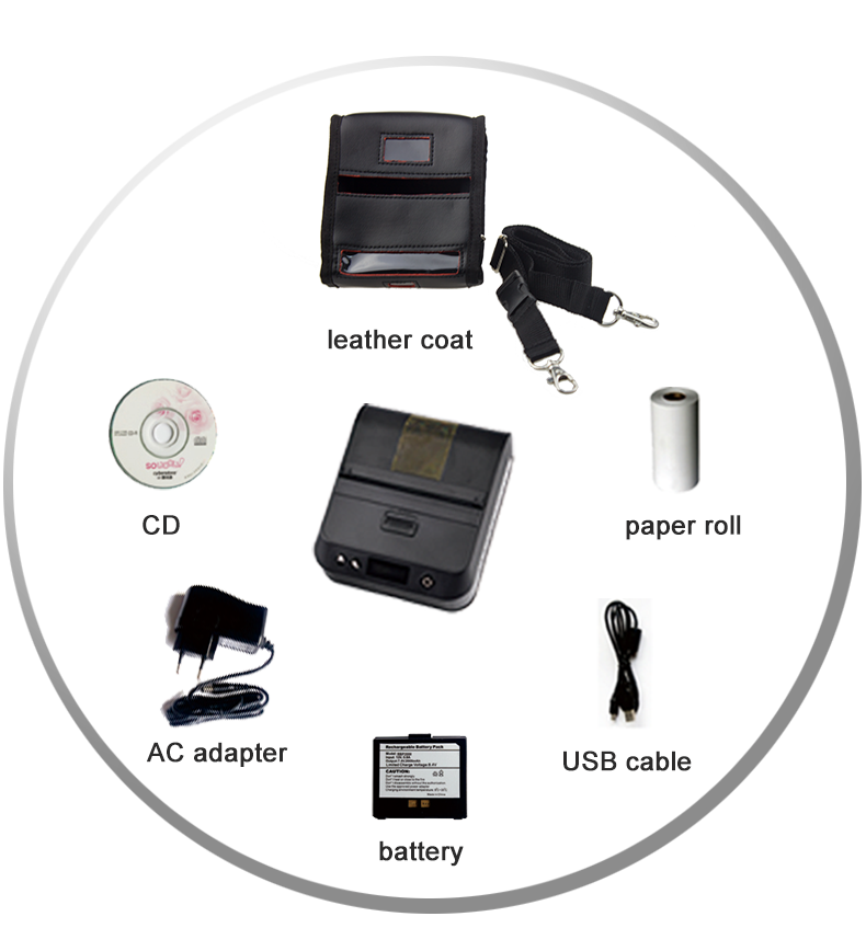 เครื่องพิมพ์ใบเสร็จความร้อน wifi แบบพกพาขนาด 80 มม.