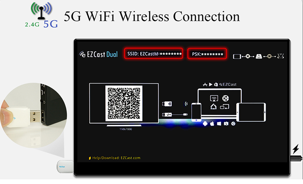 5G wifi ไร้สาย 16 นิ้วหน้าจอสัมผัสแบบพกพา monitor