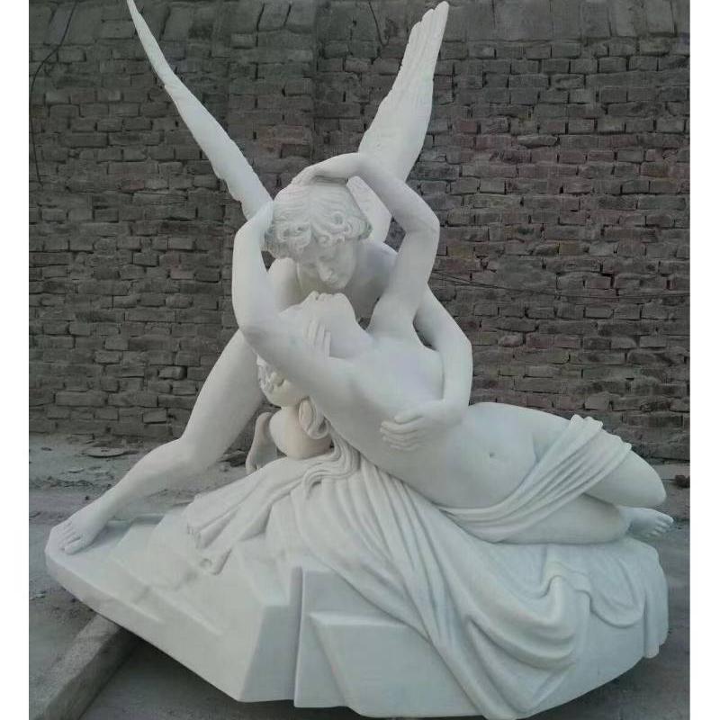 Psyche ฟื้นคืนชีพโดย Cupid's Kiss Marble Sculputure
