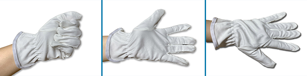ถุงมือไมโครไฟเบอร์คลีนรูมปลอดฝุ่นสำหรับใช้ในอุตสาหกรรม