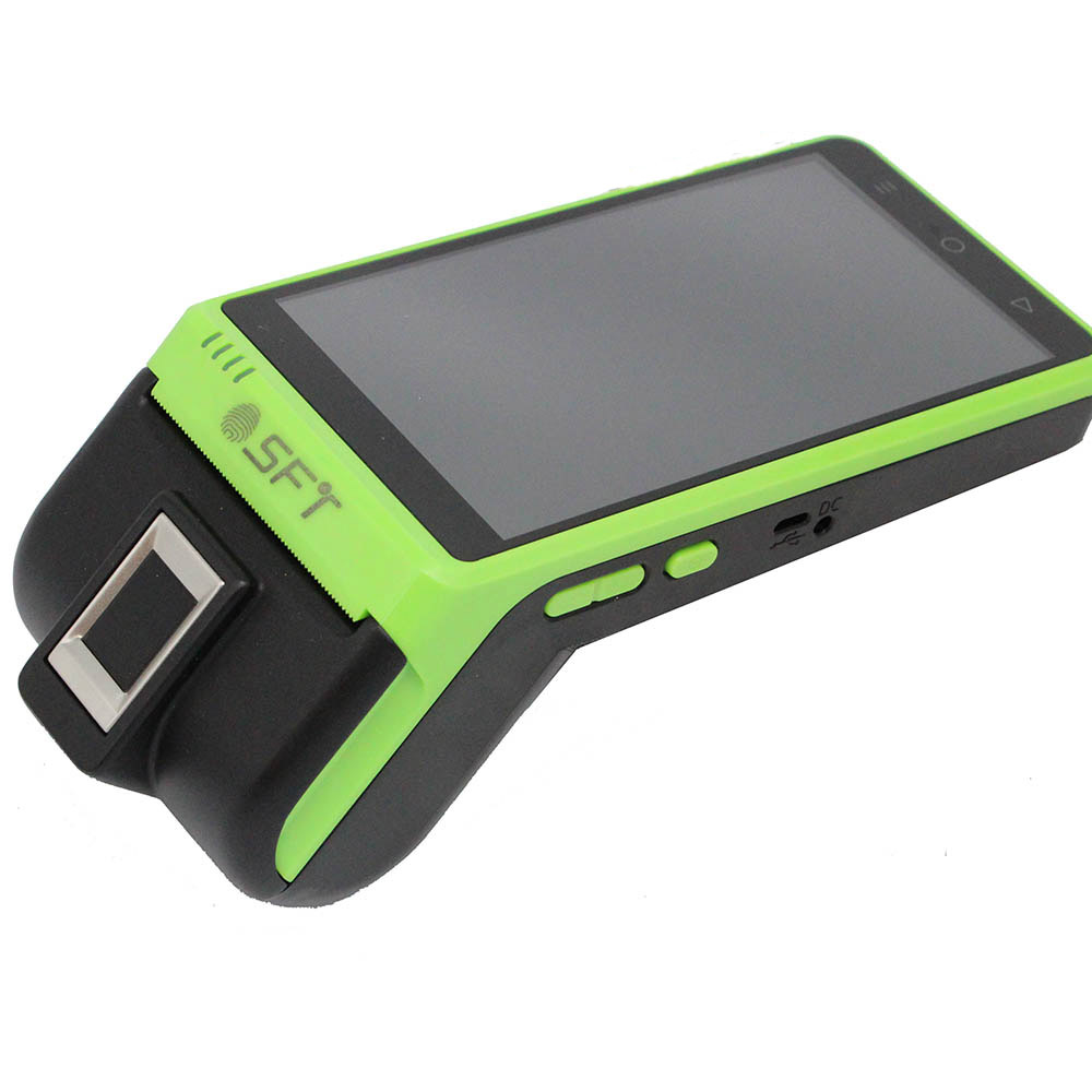 SFT ISO19794 เทมเพลต Handheld Biometric ลายนิ้วมือ Smart PDA Terminal พร้อมเครื่องพิมพ์
