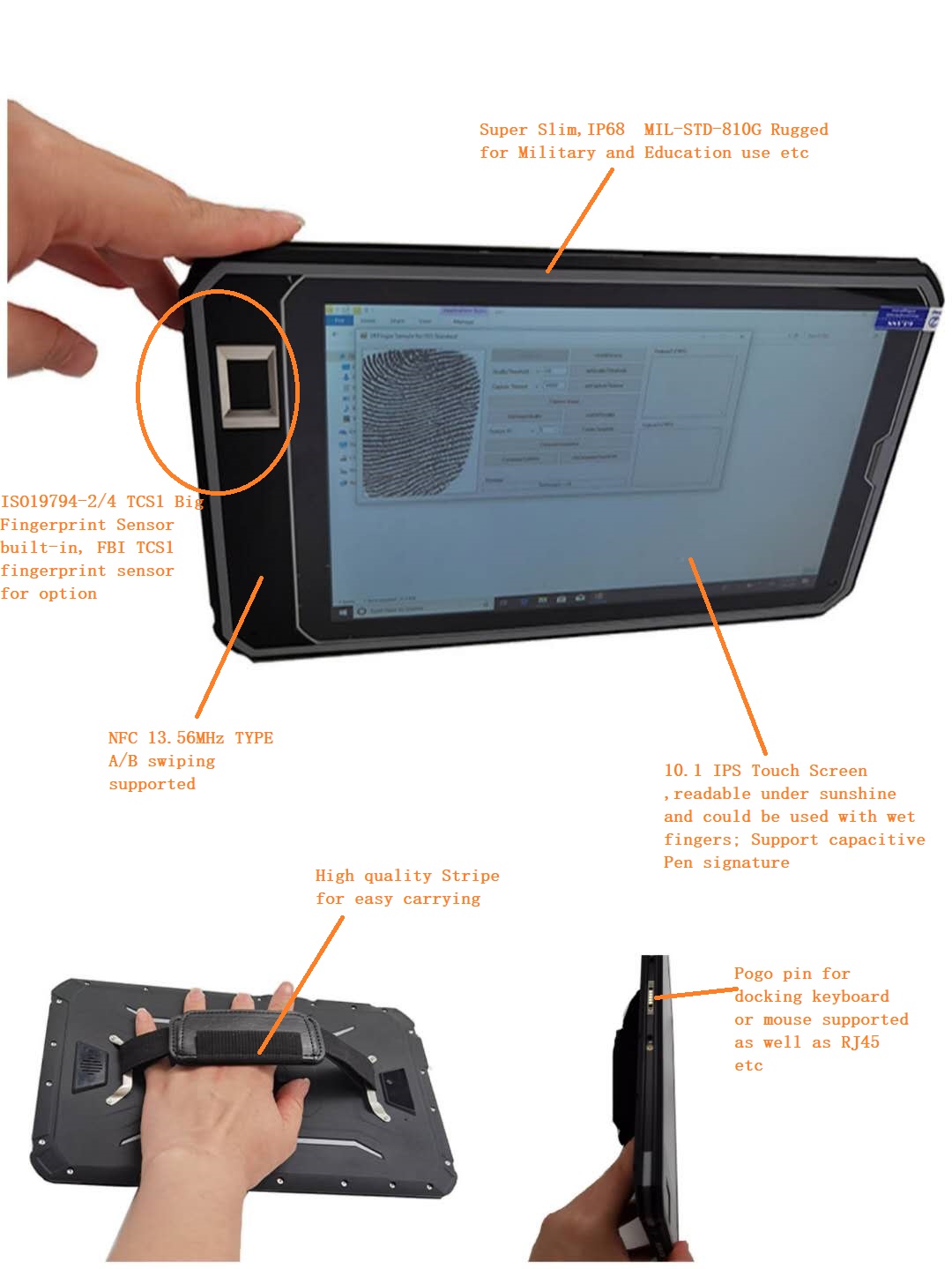 แท็บเล็ตลายนิ้วมือ Windows Biometric