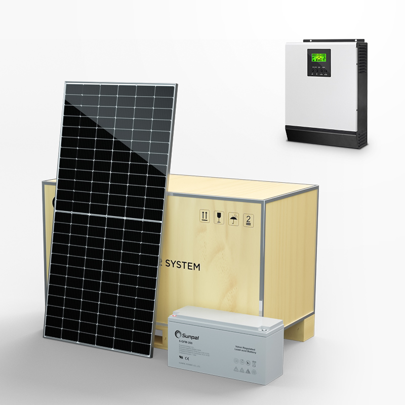 แผงโซลาร์เซลล์ 5KW Home Off Grid ราคาระบบไฟฟ้าโซลาร์เซลล์พลังงานแสงอาทิตย์พร้อมแบตเตอรี่สำรอง

