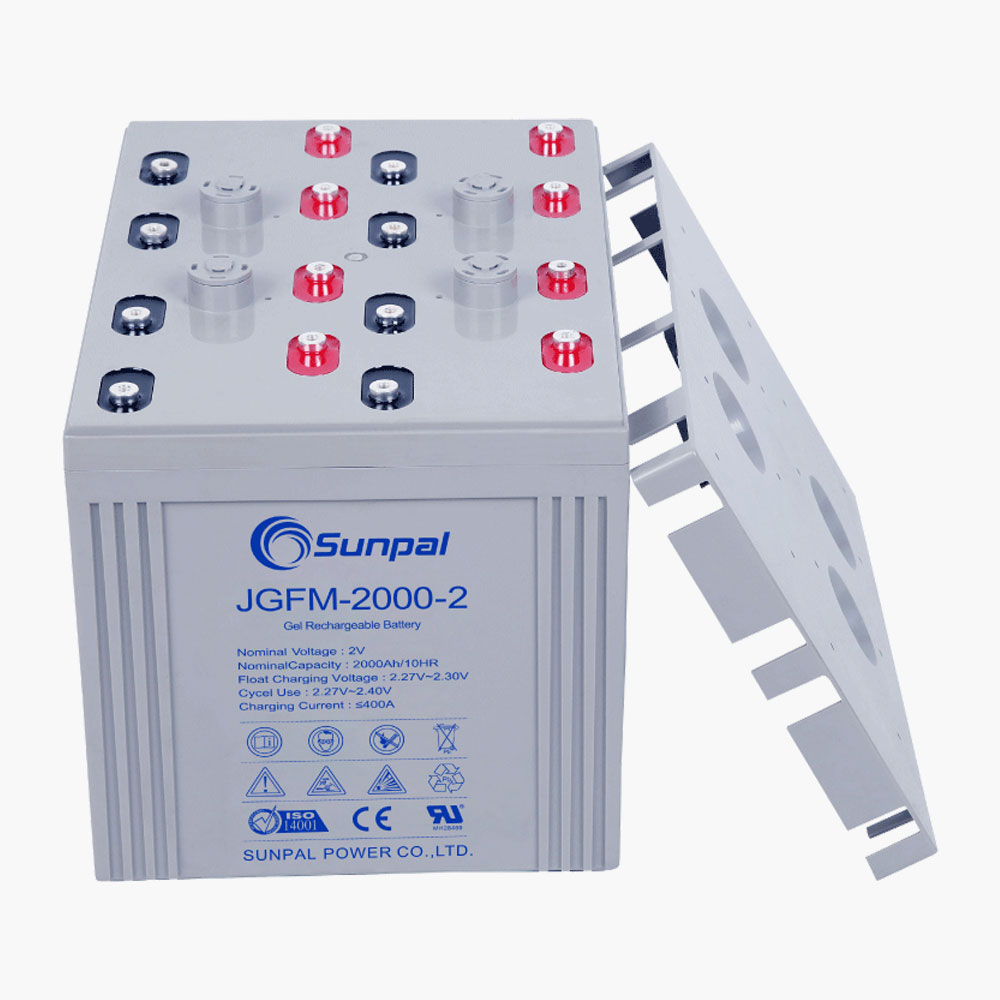 Sunpal 2V 2000Ah การบำรุงรักษาแบตเตอรี่ตะกั่วกรดเจลฟรีสำหรับระบบจัดเก็บพลังงานแสงอาทิตย์
