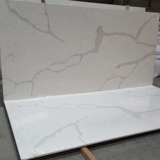 OP9009 Calacatta White Engineered หินควอตซ์สียอดนิยม Counter Top Fabrication
