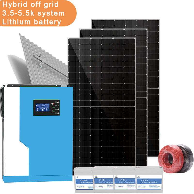 5.5KW Off-Grid System พลังงานแสงอาทิตย์ Hybrid DIY ชุดพลังงานแสงอาทิตย์ระบบเครื่องกำเนิดไฟฟ้าพลังงานแสงอาทิตย์พลังงานแสงอาทิตย์
