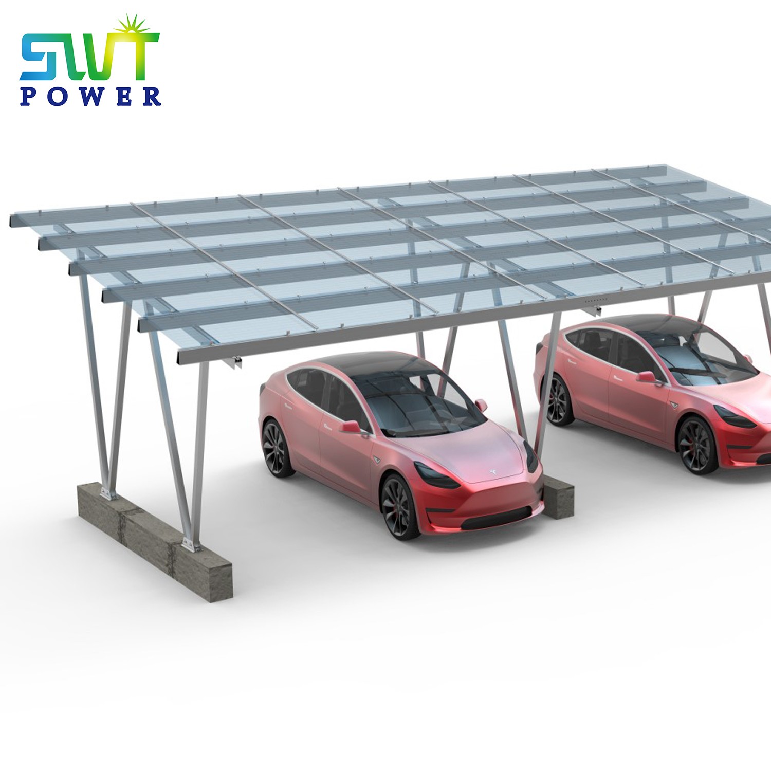 ระบบติดตั้ง PV ระบบติดตั้ง Solar Carport สำหรับสถานีชาร์จ EV การชาร์จ Solar PV

