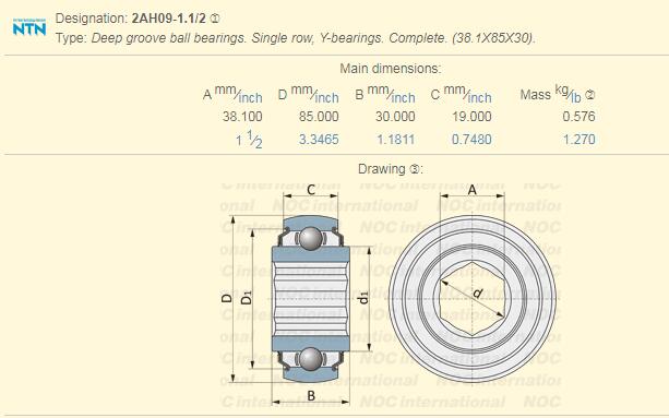 แบริ่ง 209KRRB2 size