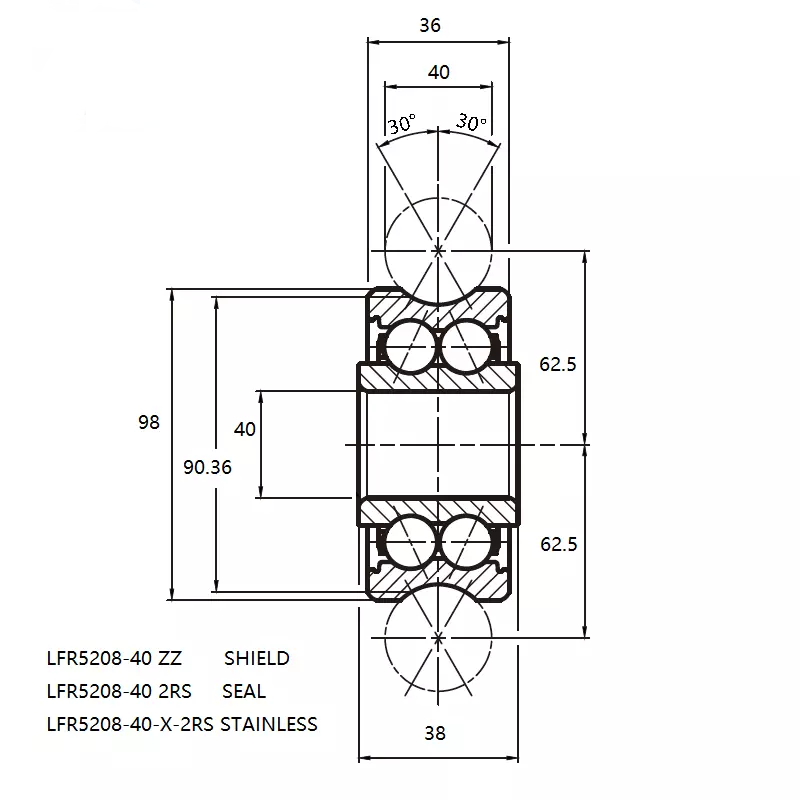 LFR5208-40 ZZ ขนาด