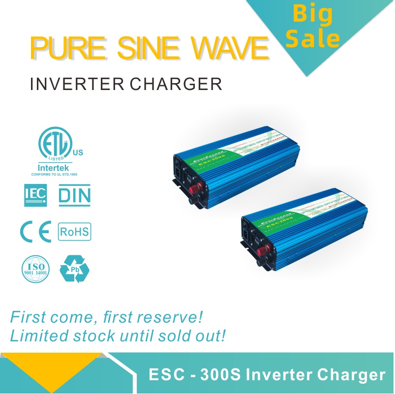 โปรโมชั่นทั่วโลก 300Watt Pure Sine Wave Inverter Charger สำหรับพาวเวอร์ซัพพลาย
