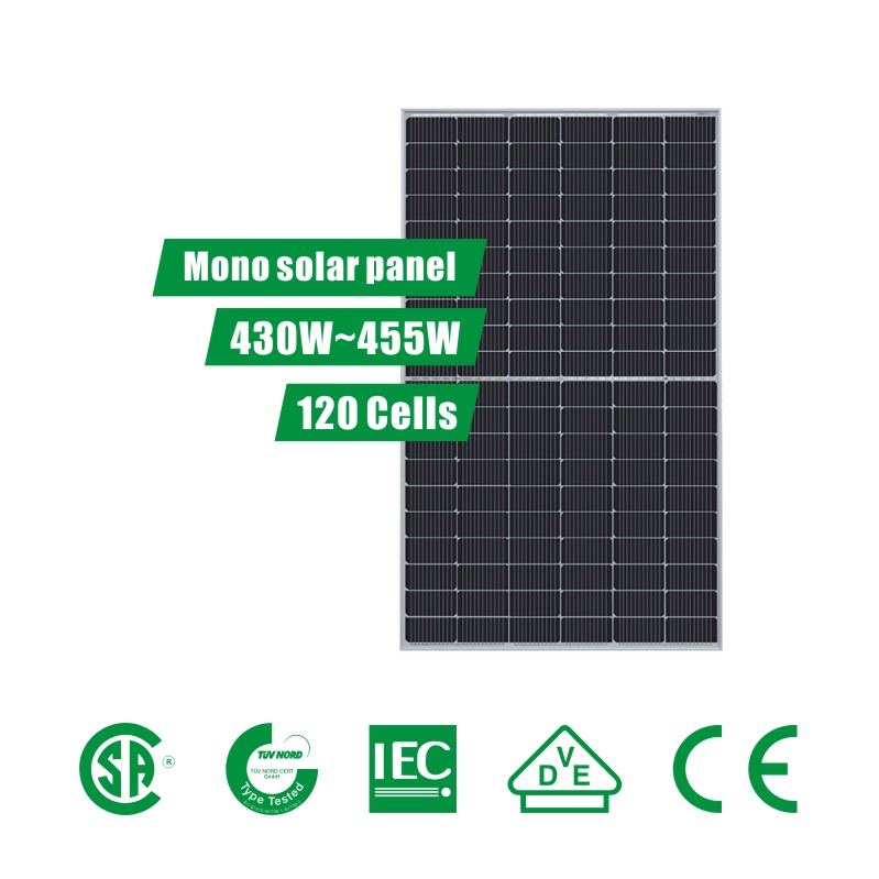 7 นิ้ว 120 เซลล์(430~455W) PERC half-cut Solar Panel
