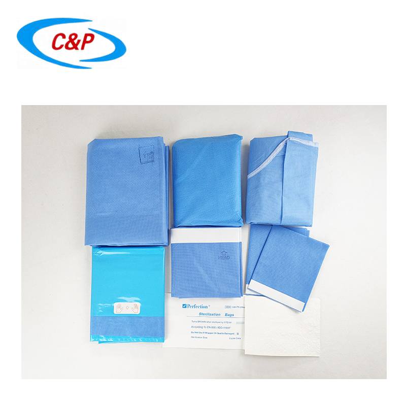 โรงงานซัพพลายขายส่งผ้าทิ้งสีน้ำเงินจักษุผ่าตัด Drape Pack
