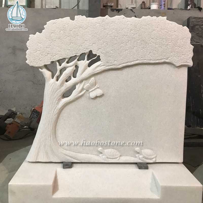Han White Marble Tree แกะสลักอนุสรณ์ Tombstone
