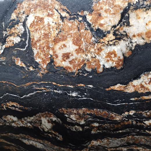 Dragon Black Granite Slab Golden Vein หินธรรมชาติสำหรับ Countertop Prefab
