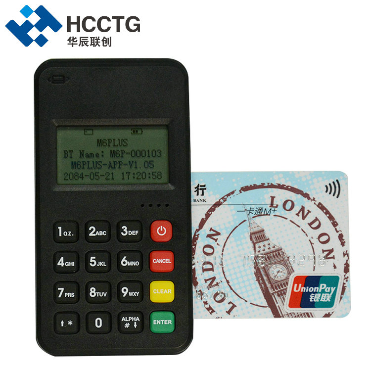 การชำระเงินด้วยบัตร Bluetooth 3 In 1 Mobile POS เชื่อมต่อกับโทรศัพท์ M6 PLUS
