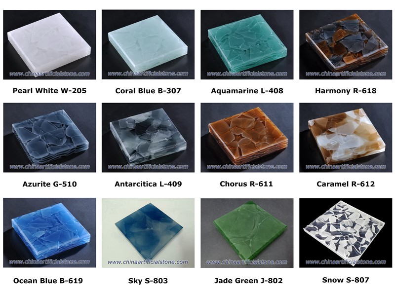 Jade Glass Sea Glass slabs สำหรับ Countertops