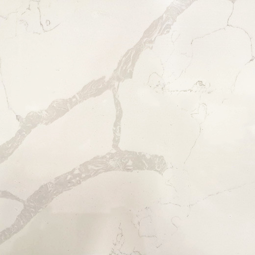 Marble Look Quartz Countertop Calacatta หินสีขาวสำหรับห้องครัว Slab

